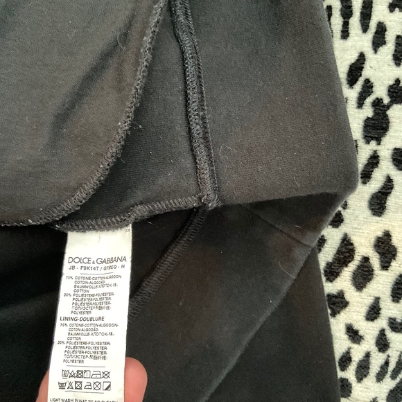 Dolce and Gabbana Black Cropped Sweatshirt SZ L - Picture 7 of 13